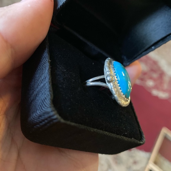 Sterling blue/turquoise diamond - Picture 2 of 5